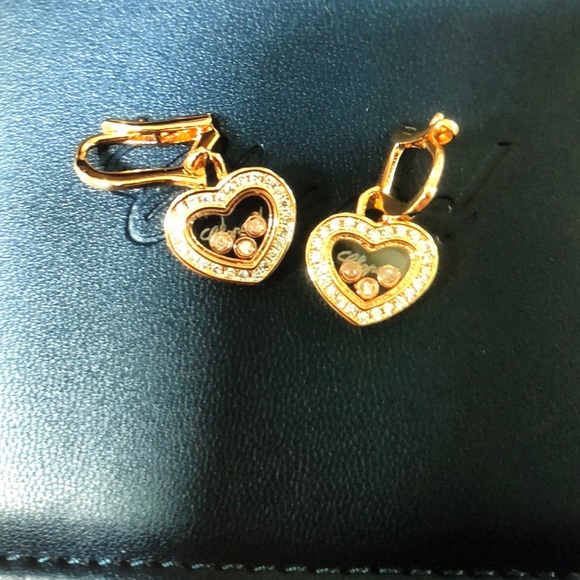 Gold Heart Earrings - Picture 2 of 6